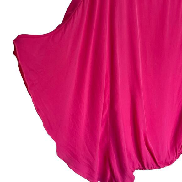 ALICE + OLIVIA Women’s Pink Silk Poncho Batwing Pullover Top - Picture 3 of 5